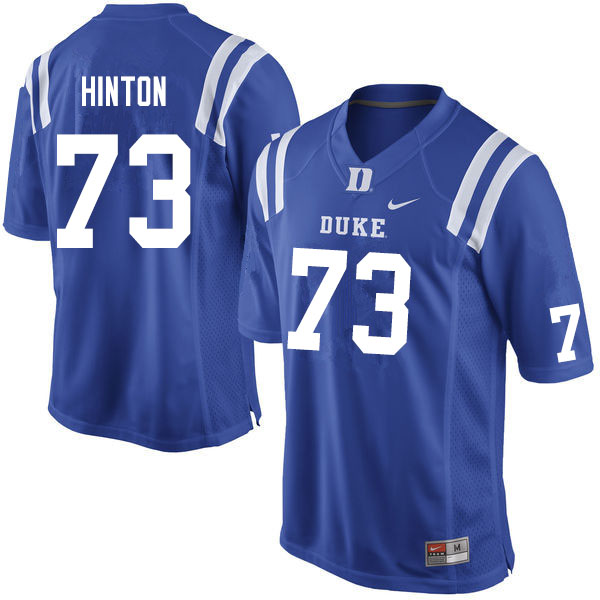 Men #73 Anthony Hinton Duke Blue Devils College Football Jerseys Sale-Blue